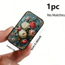 1pc Vintage Palace Floral Pattern Matchbox (Matches Not Included) Sliding Lid Palm-Sized Portable Storage Box, Perfect Gift For Valentine's Day, Mother's Day, Birthday - View 6