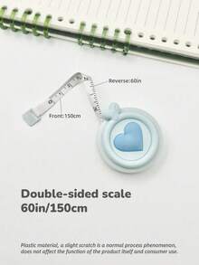 Cute Heart-Shaped Retractable Tape Measure, ABS Plastic Shell, Soft Flexible PVC Tape, One-Click Auto-Retraction, Pocket Mini Portable, Clear Dual Scale Markings, Sewing Measuring Tape, Suitable For Tailors, Students, Fashion Women, Home Daily Measurement Supplies - Measuring Tape 2 - View 9
