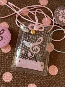1 buah Gantungan Kunci Desain Kreatif Retro Jepang untuk Anak Perempuan Motif Not Musik dan Sayap Kawaii - MultiWarna - View 3