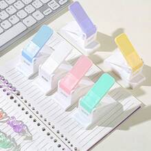 1pc Practical Minimalist Style Macaroon Solid Color Appearance Hand-Held Fuselage Anti-Slip Press Handle Is Suitable For Paper Loose-Leaf Punching Machine Manual DIY Document Bill Binding Office Stationery Scrapbook Supplies School Supplies. - B - View 2