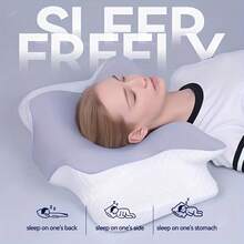 Butterfly Shaped Memory Foam Cervical Pillow - Ergonomic Design, Slow Rebound Relaxation, Bedding, Suitable For Side And Back Sleepers, With Machine Washable Pillowcase - Butterfly-shaped Memory Pillow - View 6