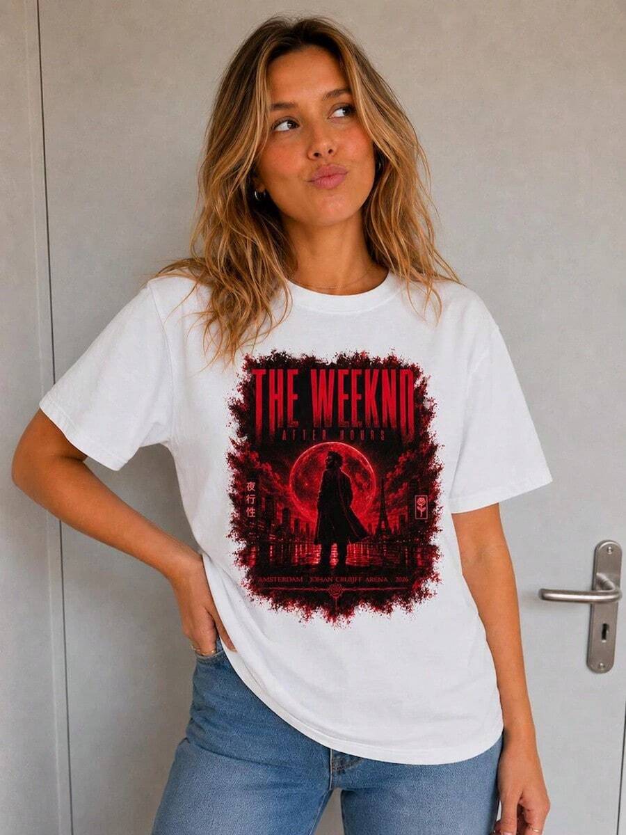 After Hours Konzert-T-Shirt - Amsterdam 2026 Tour Merch - Weiss - Übersicht 1