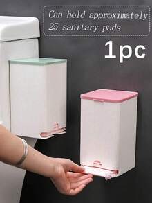 1Pc Wall-Mounted Sanitary Napkin Dispenser Box, Dustproof Moistureproof Feminine Hygiene Storage Box With Lid, Sanitary Pad Tampon Holder, Bathroom Organizer For Home Decor Fall Decor Back To School - Multicolor - View 9
