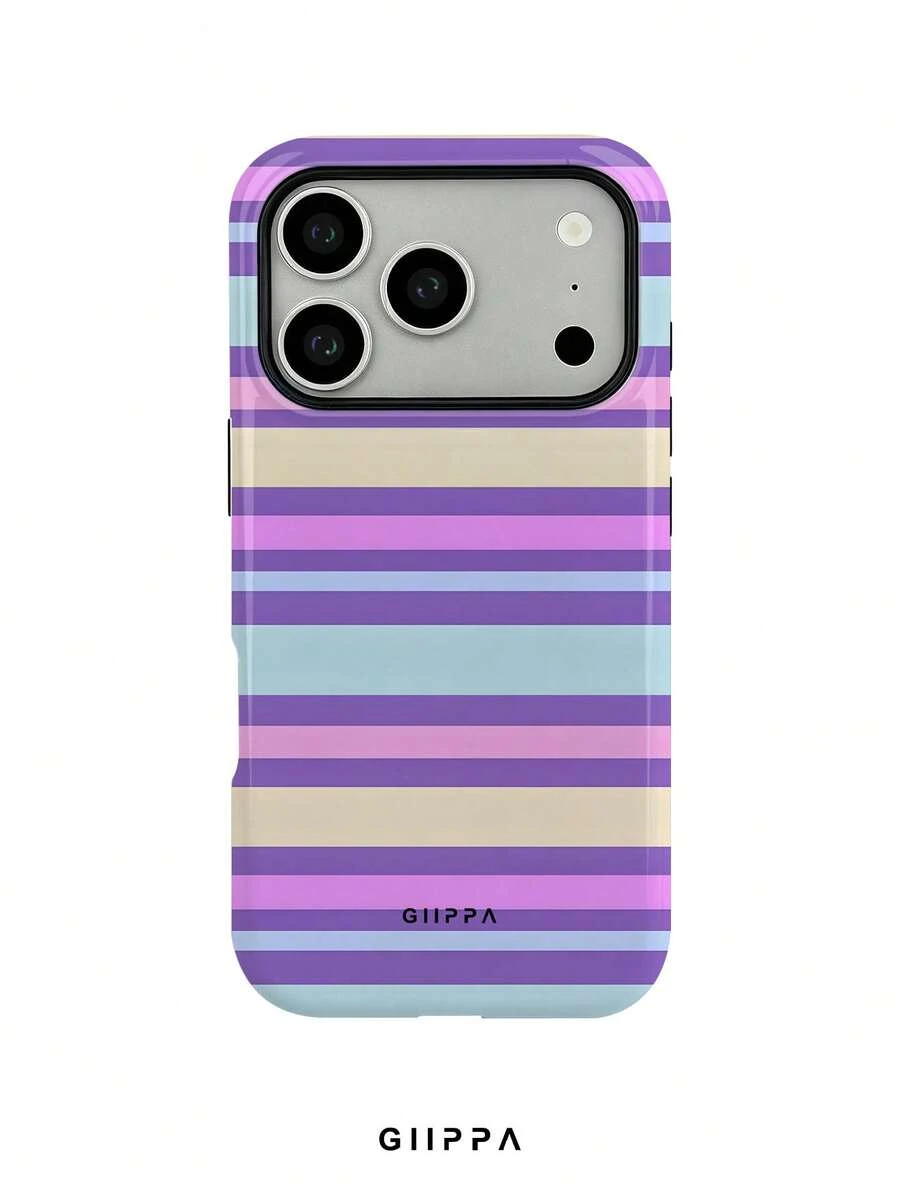 GIIPPA 1pc Purple Tone Horizontal Stripe Mixed Pattern Design, Phone 17 ...