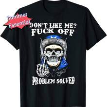 If You Don't Like Me, Just Leave Me Alone, Problem Solved!Funny T-Shirt - 黑色 - 查看 1