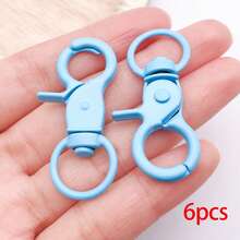 6pcs Multicolor Matte Painted Swivel Lobster Clasps Candy Color Spring Snap Hooks Ring For DIY Keychain Bag Pendant Jewelry Making Supplies - Multicolor - View 21