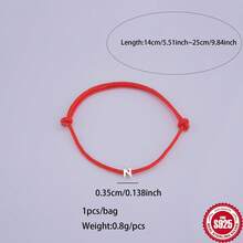 1pc 925 Silver Letter Bracelet, Couple Matching, Birthday Gift, Daily Wear, Handmade - Multicolor - View 13