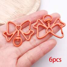 6pcs Multicolor Hollow Bow Lobster Clasps Bow Shaped Swivel Spring Snap Hooks For DIY Keychains Bag Charms Pendant Connectors Jewelry Making Findings - Multicolor - View 20