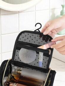 1/2pcs Portable Mesh Makeup Bag For Women, Large Capacity Mesh Toiletry Bag With Hanging Hook, Travel Wash Bag, Hanging Cosmetic Organizer, Toiletries Storage Bag, Essential Organizer For Business Trip And Travel - Multicolor - View 6