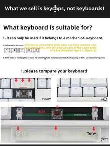 Multi-Color Semi-Transparent Character OEM Profile ABS Double-Shot 113 Keys Keycaps Compatible With All MX-Type Mechanical Keyboard Switches - View 3