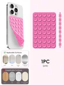 Double-Sided Silicone Suction Cup Phone Holder, Reusable Waterproof Non-Slip Phone & Tablet Suction Mount, Hands-Free Phone Stand, Suitable For Mirror, Glass, Tile, Self-Adhesive Phone Holder, For Makeup, Shower, Cooking, Video Recording - Multicolor - View 18