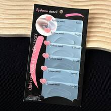 6PCS Reusable Eyebrow Stencil Template, Brow Shaping Mold For Eyebrow Makeup And Styling, Beauty Eyebrow Shaping Tool, For Daily Makeup And Beginners - Multicolor - View 8