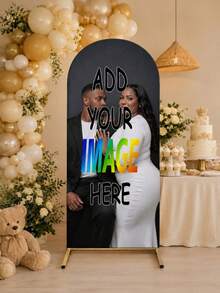 Customizable Arch Fabric Decor Cover, Suitable For Weddings, Birthdays And Events, Fits Round Top, Available In 3.9/4.9/6/6.6/7.2 Feet Sizes, Perfect For Graduation Season, Birthday Party, Wedding Party, Christmas, Halloween, Valentine's Day - Multicolor - View 2