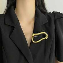 1Pc/2/3Pcs Vintage Geometric Asymmetric Shape Brooch, European And American Style Suitable For Party, Banquet, Vacation, Daily Wear, Suit And Coat Decoration - Multicolor - View 5