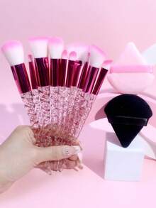 4pcs Random Professional Makeup Beauty Tools Pink Rose Red Eye Makeup Brush Set - Multicolor - View 2