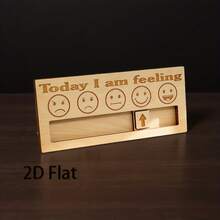 2D Flat Wooden Mood Tracker Board For Home And Campus Psychological Counseling Daily Mood Recording Desktop Decor - A - View 4