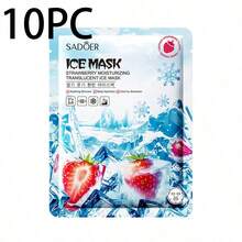 SADOER 1pc Strawberry Cooling Gel Mask, Moisturizing Facial Mask, Suitable For Dry And Dull Skin, Hydrating And Nourishing Formula Helps Replenish Moisture, Refresh Skin, Improve Dullness, Make Face Soft, Smooth And Radiant - Multicolor - View 9