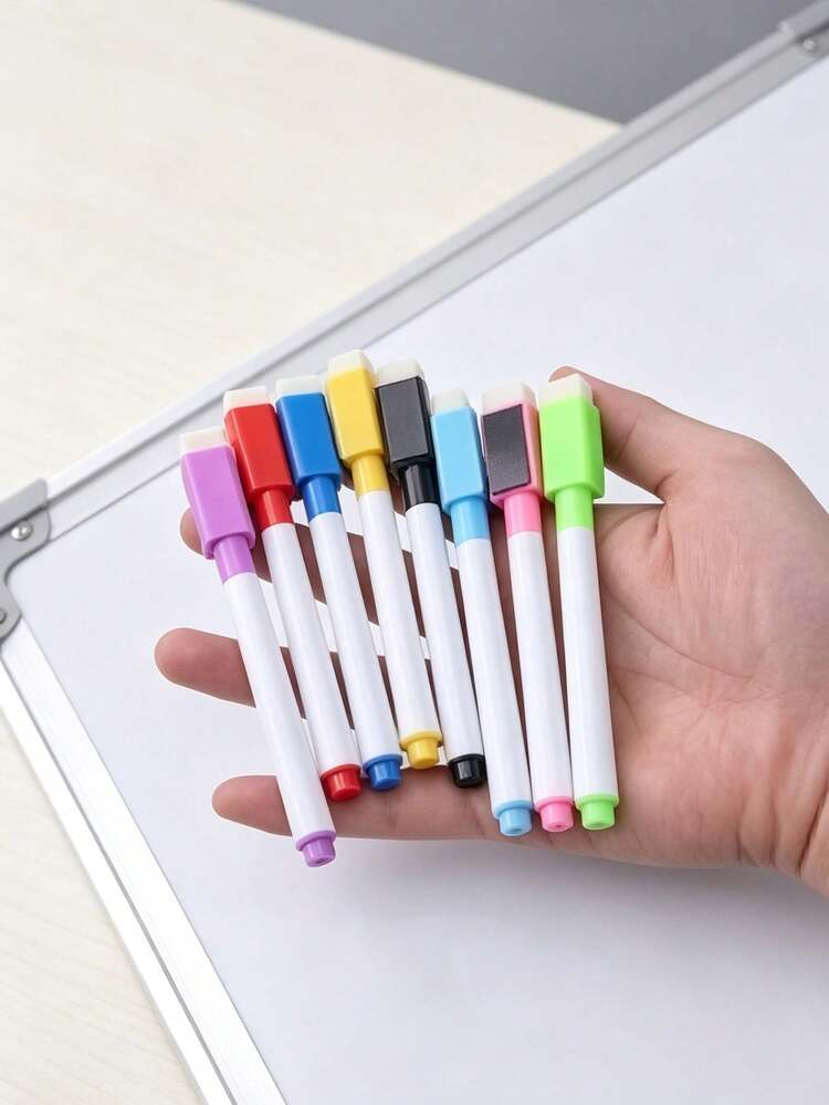 Erasable Magnetic Whiteboard Markers, Suitable For Writing, Teaching, Drawing And Coloring; Featuring Erasable Design, Large Ink Capacity, Perfect For Quick Sketching, Doodling And Back To School Use - Multicolor - View 3