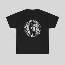 Joni Mitchell Vintage T-Shirt, Folk Rock Legend T-Shirt, Singer-Songwriter Music T-Shirt, Retro Graphic Unisex U1KZ - Black - View 1