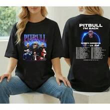 Camiseta Tour 2026 Pitbull I'm Back, Concierto de Pitbull 2026 en Norteamérica, Regalo para Fans de Pitbull, Mercancía de la Gira de Pitbull, Camiseta Gráfica de Pitbull, Pitbull - Negro - Ver 4