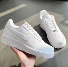Nike Air Force 1 Low '07 Triple White Unisex Couple Shoes Streetwear Fashion - White - View 3