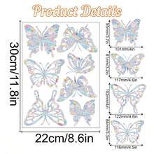 Colorful Rainbow Prism Butterfly Window Decal, Static Cling Glass Sticker, PVC Anti-Collision Glass Decor Sticker For Home, Theme Party, Restaurant Decoration - View 17