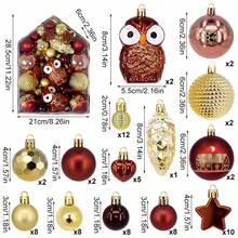 New 72pcs House Set Christmas Ball Painted Asymmetrical Electroplated Ball Christmas Tree Hanging Decor Holiday Decoration - 72 Pieces - View 10