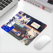1pc Extra Large Extended Pixel Collage Cartoon Cat Pattern Mouse Pad, Soft Cloth Material With Non-Slip Rubber Base And Stitched Edges. Retro Cyber Collage Style Cartoon Illustration Aesthetic Keyboard Pad With Non-Slip Rubber Base And Stitched Edges, Suitable For Gaming, Home Office And Study Scenarios. - View 5