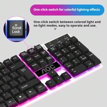 AOC KM100 Wired Mechanical Feel Keyboard And Mouse Gaming Set For Desktop And Laptop - View 3