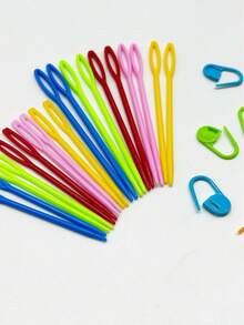 Set Jarum Jahit Benang 30 Buah, Termasuk Jarum Pengaman Lubang Besar 7cm dan 9cm serta Penanda Jahitan Koma Lock, Alat Rajut Ergonomis Buatan Tangan untuk Kerajinan Merajut dan Bordir - Mengatur - View 5