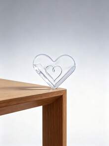 5/10/15PCS Clear Heart Shaped Table Corner Protectors, Transparent Anti Collision Corner Guards, Baby Furniture Edge Bumpers, Invisible Table Desk Cabinet Corner Cushion Cover For Kids Child Proofing - Heart-shaped - View 3