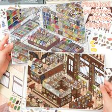 3 Sheets Sticker Material + 1 Scene Card + 1 Effect Image/Pack, Size 28*21cm, 3D Stereoscopic Fun Scene Stickers, Scrapbook Stickers, Suitable For Gifts, Office, Home, Classroom, Entertainment Toys, Student Scrapbooks - A - View 10