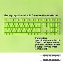 Multi-Color Semi-Transparent Character OEM Profile ABS Double-Shot 113 Keys Keycaps Compatible With All MX-Type Mechanical Keyboard Switches - View 14