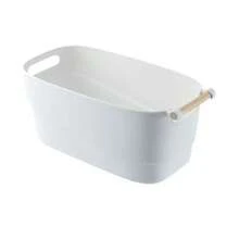 Double-Eared Storage Basket, Thickened Plastic Desktop Storage Box, Household Miscellaneous Storage Box With Wooden Handle - View 8