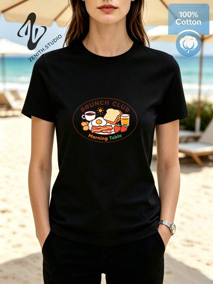 Women T-Shirts - 黑色 - 查看 1