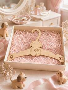 4pcs Cute Cartoon Animal Wooden Baby Hangers, Bear, Rabbit, Puppy Pattern, Non-Slip Nursery Closet Storage Organizer Hooks, Baby Room Decor Hooks - Multicolor - View 6