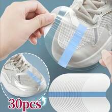 QKC 30pcs Invisible Shoe Toe Protector Film, Self-Adhesive Waterproof Anti-Stain Wear-Resistant Sealed Toe Stickers, Universal For Sneakers Mesh Shoes High Heels, Rainy Muddy Moisture-Proof Shoe Protection - Transparent - View 1