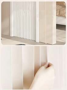 1pc Folding Door Curtain With Hooks And Ties, Modern Style Folding Door Curtain, Living Room Decoration, Modern Life Accessory, Multiple Colors Available, Home Decor Product, Better Privacy Protection - 1PC - View 9
