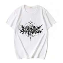 Maglietta da donna stile anni '90 vintage hip hop streetwear kawaii moda casual top Maglietta da uomo stampa lettera fulmine Y2K gotico punk - H660 - Visualizzare 2