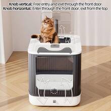 Foldable Drawer Type Cat Litter Box, Enclosed Hooded Cat Toilet With Front & Top Entry, Easy Clean Pull-Out Tray, Includes Litter Scoop, Large Space Anti-Splash Cat Potty For Indoor Cats - one-size - View 6