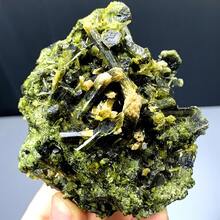 絕美稀有綠色碧璽石英晶簇礦物標本，天然原礦標本，居家裝飾藝術收藏品 - 綠碧璽 - 查看 10