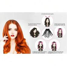 1pc 8-Tooth Heatless Curling Roller, Soft Wave Hair Styling Tool, Suitable For Salon, Beauty Parlor, Travel Essential Hair Styling Tool And Accessory; Back To School, Travel Vacation Essential Item; Women's Hair Accessories, Styling Tool, Hair Ornament - Multicolor - View 2
