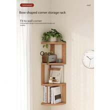 1pc Multifunctional Wall-Mounted Corner Triangle Shelf, Wall Hanging Storage Rack, Living Room Wall Shelf, Corner Bracket - View 1