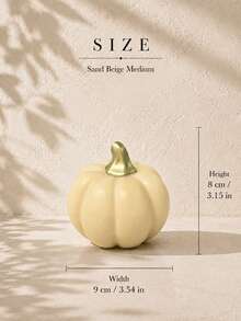 Nordic Cream Resin Pumpkin Decor Set, Scandinavian Neutral Home Decor Accents, Modern Minimalist Desktop Shelf Coffee Table Decoration, Light Luxury Aesthetic Room Decor - 1PC - View 12