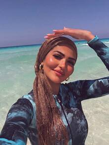 1pc Women's Bohemian Style Luxury Shiny Tassel Shawl, Elegant And Breathable, Can Be Used As Headscarf, Scarf, Evening Dress Accessory, Suitable For Campus Party Occasions, All Seasons, Including Summer Beach Use, Graduation Season, Opening Ceremony - Brown - View 2