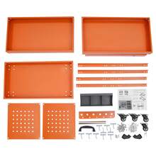 YUNRUX 3-Tier Tool Cart, Rolling Tool Trolley, Tool Storage Cart 550lbs - Orange - View 3