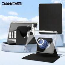 DANYCASE 可旋轉保護殼，相容 iPad Air 8 (M4) 11" 13" 2026 11th (A16) 2025 10th 10.9 Air 11 13 M2 M3 2024 2025 Air 4th 5th 10.9，360度旋轉可拆卸式保護蓋 - 黑色 - 查看 2