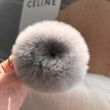 Korean Minimalist Genuine Rabbit Fur Scrunchie Cute Ponytail Hair Tie Internet Celebrity French Vintage Hair Accessory Autumn/Winter - Multicolor - View 15