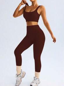 Ribbed Fit Set - Soft Comfort And Practicality - Café integral - Ver 2