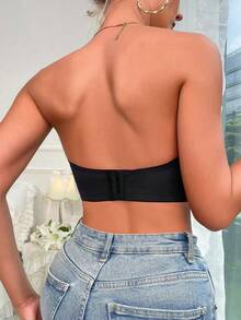 3pcs Women's Strapless Bandeau Bra, Solid Color Backless Push-Up Lift-Up Anti-Sagging Bra - Multicolor - View 8